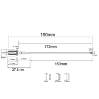 Kabel antena koaksial Yunding wanita, kawat konektor dengan konektor RP S-M-A grosir RP S-M-A