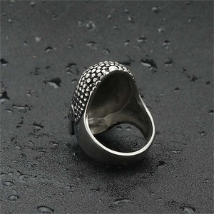 Anillo de Buda para hombre, de acero inoxidable, plateado, estilo punk retro, diseño de cara, joyería, regalo 260104 - Product Image 3
