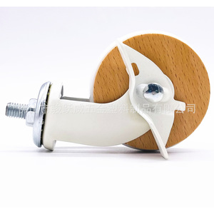 Furniture Casters 60mm Wooden Wheel <b>Swivel</b> With Brake Silent For Furniture - Product Image 1