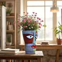 Pot de fleurs en résine de grande taille, de haute qualité, décoratif, avec finition émaillée, nouveau design créatif Picasso