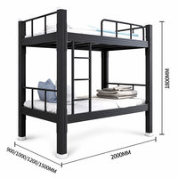 Lit superposé en métal robuste moderne, lits superposés en acier pour adultes, dortoir scolaire, auberge
