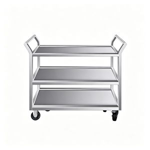 Carrito de Servicio Móvil de Acero Inoxidable de 3 Niveles, Carrito de Servicio de Alimentos para Restaurantes, Cocinas, Hoteles y Cafeterías - Product Image 1