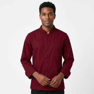 Veste de chef professionnelle 100% coton à manches longues respirante pour la cuisine, les restaurants, les hôtels, vente en gros OEM - Product Image 1