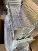 Fábrica Custom Modern Flat Chrome Hotel Uso Cozinha Prato Rack Gabinete Elevador De Armazenamento Cesta com Pull Down Hardware