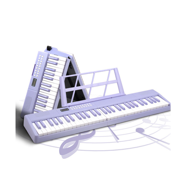 Custom Foldable Piano Logo BD-889 61-Key Electronic Keyboard Built-In Speaker Lightweight Design USB-C Port 3 Digital Display
