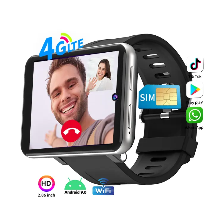 Dm100 Android Smartwatch OEM 2.86 Inch Ips Touch Screen 1Gb Ram 16Gb Rom 4G Smart Watch Phone With Front Camera Dm100 Smartwatch