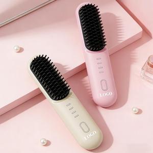0728 2-in-1 Portable Straightening <b>Comb</b> Anti-scalding Styling Worry-free Hair Brush Lightweight Design Easy <b>Hot</b> - Product Image 3