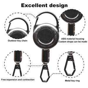 Hợp Kim Kẽm Đa Chức Năng Huy Hiệu Reel Vòng Chìa Khóa Huy Hiệu Chủ Với Carabine Reel - Product Image 3