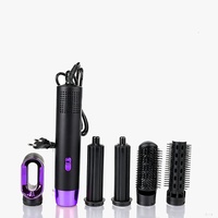 Sèche-cheveux 3-en-1 professionnel avec bouton interne, brosse soufflante, appareil de coiffage à air chaud, massage du cuir chevelu et lisseur de cheveux