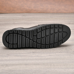 Mocasines de Cuero Genuino para Hombre, Negros, Punta Redonda, Suela de Goma Transpirable, Zapatos Casuales de Primavera - Product Image 3