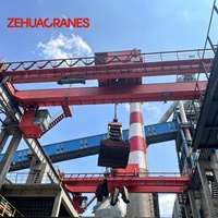 Grue à double poutre intelligente Zehua avec grappin à coquille pour la manutention du ciment, capacité de levage personnalisable, contrôle PLC