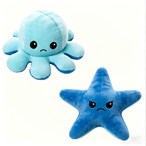 FunboxesCustom Peluche Poulpe Mignonne Réversible Double Face, Coussin et Jouet en Peluche - Product Image 1