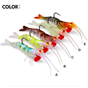 73mm 100mm 135mm lumineux <span class=keywords><strong>fou</strong></span> crevettes leurre japon pêche tête de plomb articulé crevettes leurres de pêche - Product Image 3