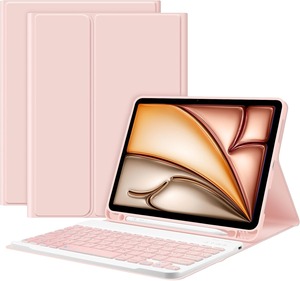 新款 iPad 11 第 10 代 11 英寸平板电脑键盘超薄 RGB 背光保护套笔槽仿皮 BT 无线 - Product Image 2