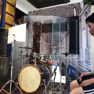 Artesanía de plástico transparente personalizable de alta calidad, diseño antigrietas, jaula de tambor acrílico, barrera de sonido para bateristas - Product Image 2