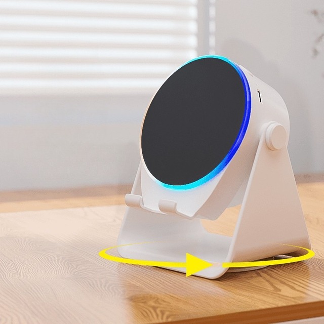 Portable Smart Induction Wireless Mobile Phone Holder with RGB LED Lighting Smart Induction Stand Music Player and Speaker