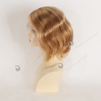 Perruques en cheveux humains respirantes à dentelle frontale sans colle, ondulées courtes de 8 pouces, brun clair avec mèches blondes, pour usage quotidien – Meilleures ventes