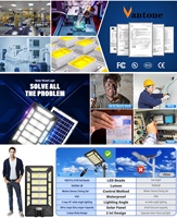 Farolas Solares Todo en Uno de Alta Potencia Para Exterior Lámpara Solar IP66 Impermeable Proyector Solar con Control Remoto
