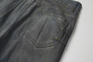 モップジーンズストレートチューブ洗えるレトロなブルーメンズルーズフィッティングワイドレッグジーンズ - Product Image 3