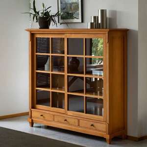 Armarios de Almacenamiento con Puertas Corredizas de Vidrio, Armarios Laterales, Diseño Moderno y Minimalista, Madera de Teca Africana, Ahorro de Espacio, Muebles para Sala de Estar y Hotel - Product Image 3