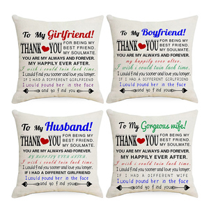 Wholesale Cheap <strong>Letter</strong> Digital Print <strong>Cushion</strong> Cover <strong>Letter</strong> to My Wife Sublimation Printed Throw Pillow Cover - Product Image 1