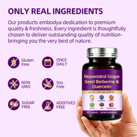 Capsules de Resvératrol, Pépins de Raisin, Berbérine et Quercétine – Complexe Antioxydant pour l'Éclat de la Peau, des Cheveux et des Ongles – Formule Beauté – Complément Alimentaire