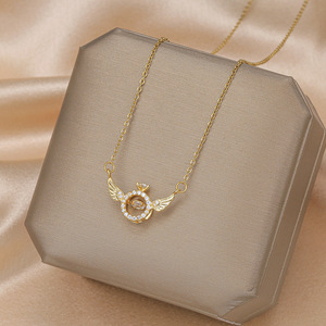 AA01025 Collar <span class=keywords><strong>de</strong></span> alas <span class=keywords><strong>de</strong></span> Ángel A prueba <span class=keywords><strong>de</strong></span> óxido Corazón <span class=keywords><strong>de</strong></span> Ángel Alas voladoras simples Collar <span class=keywords><strong>de</strong></span> acero inoxidable - Product Image 5