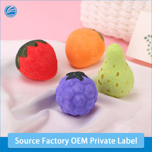 Bombas de Baño Efervescentes con Forma de Fruta, Coloridas y Lindas, Personalizadas OEM, con Etiqueta Privada, para Niños, en Caja de Regalo, con 3 Años de Vida Útil - Product Image 2