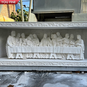 Escultura de Iglesia de Tamaño Natural en Piedra Natural, La Última Cena en Mármol YFSZ-163 - Product Image 6