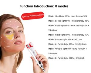 Dispositivo de Belleza Ocular 2 en 1, 6 Cabezales Intercambiables, Pluma de Masaje, Masajeador Ocular Relajante y Calmante, Compresa Caliente, Varita Masajeadora Vibratoria - Product Image 5