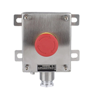 Bouton poussoir d'arrêt d'urgence Ex De IIC T6 Gb en acier inoxydable 304 épaissi, étanche IP65, pour boîtier de commande en zone dangereuse