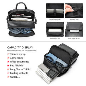 Custom Logo <b>Men</b> Business Travel <b>Backpack</b> <b>Leather</b> Laptop Bag <b>Backpack</b> <b>Men</b> Genuine <b>Leather</b> <b>Backpack</b> - Product Image 5