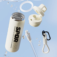 Bouteille d'eau de cyclisme de 600 ml, thermos en acier inoxydable, isolation sous vide, conservation de la chaleur pour le sport, l'extérieur, l'utilisation des étudiants