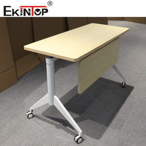 Sinonis Folding Laptop <b>Desk</b> Training Office <b>Table</b> <b>Foldable</b> Study <b>Desk</b> Conference Room <b>Desk</b> with Wheels - Product Image 3