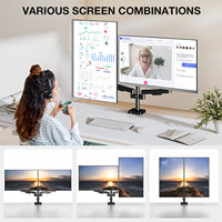 Support de bureau pour double moniteur avec bras VESA réglables, base à pince et à œillet, écrans de 17 à 34 pouces, mouvement complet pivotant et inclinable