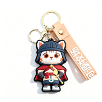 Porte-clés Anime 3D en PVC Souple, Logo Personnalisé en Acier Inoxydable, Couleur Écologique, Impression UV, Technique de Forme Libre, Durable, Promotionnel