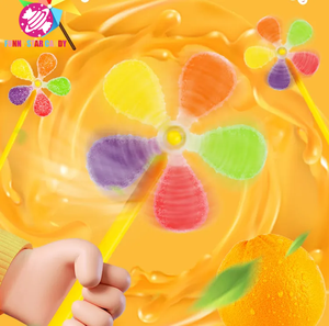 Nuevo producto Colorful Windmill Fudge Spinning Lollipop Boxed High value Cartoon Cute Fruit Flavored Gummy Candy - Product Image 5