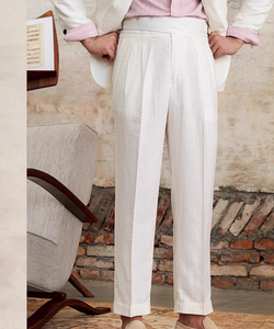 Completo Primaverile Estivo con Blazer e Pantaloni, Due Bottoni, Colore <span class=keywords><strong>Bianco</strong></span>, Motivo Occidentale, Alta Qualità, per Feste, Sposo, Matrimonio, Abiti Formali da Uomo - Product Image 2