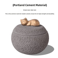 Urne funéraire pour cendres de chien, urne commémorative en céramique rose avec figurine de chien endormi, urne de crémation pour animaux de compagnie, pot à cendres pour animaux de compagnie, petite urne