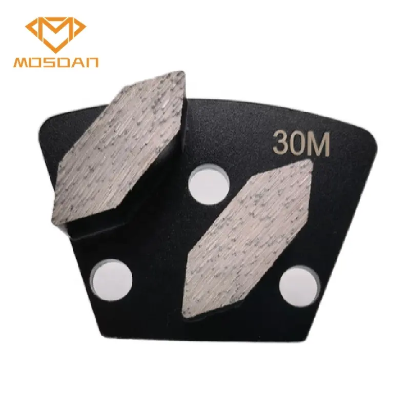 Trapezoid-Placa de disco de molienda de diamante hexagonal, doble afilado, para suelo de hormigón