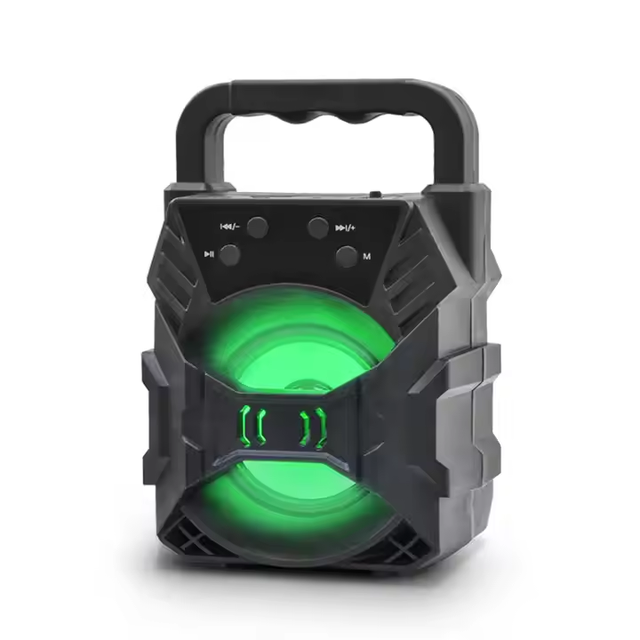 Portable BT 5.0 Karaoke Speaker with RGB LED Lights, Built-in Mic, Voice Control and Wireless Charging High Volume Loudspeaker
