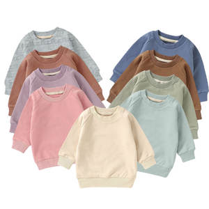 Hete Aanbieding Kleurrijke Baby Top Pullover Effen Kleur French Terry Simpele Unisex Baby Sweater Kinderkleding - Product Image 1