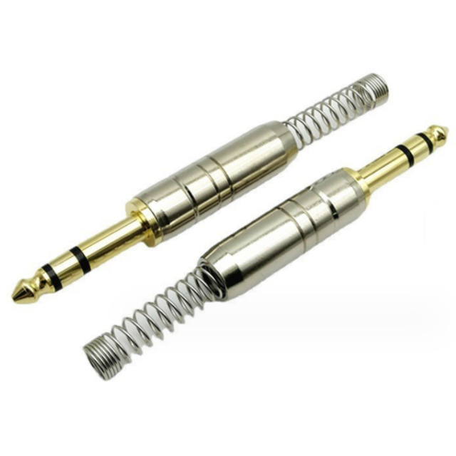 Gold Plated 1/4' 6.35mm Stereo Plug 1/4 Inch TRS Male Plug 6.3mm 6.5mm Connector