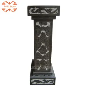 Hand carving crafts outdoor decorative natural stone column pedestal