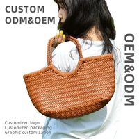Sac cabas Dragon Diffusion en polyester tissé avec cordon de serrage, doublure en cuir véritable, fermeture ouverte, sacs en cuir pour femmes, sacs cabas pour femmes