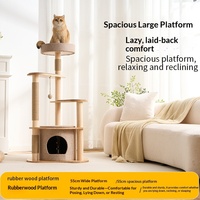 Arbre à chat en chêne massif, structure d'escalade multi-niveaux pour chats d'intérieur, tour à gratter, fournitures pour animaux de compagnie, vente en gros