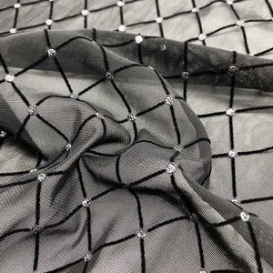 Tela de Malla de Poliéster y Elastano con Rayas Flocadas y Patrones Brillantes, Tela de Malla para Camisetas Transparentes y Sensuales para Mujer - Product Image 4