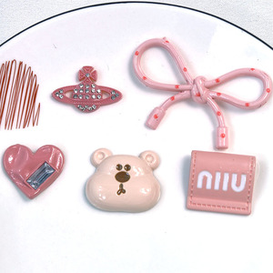 Pink Bear Patch Bow DIY Jewelry Accessories For Clogs <b>Shoe</b> <b>Decorations</b> 10cm Plastic Resin Women Spring 2026 - Product Image 1