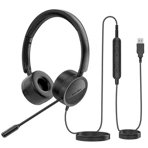 New Bee – casque d'écoute filaire 3.5mm avec micro pour Zoom Skype