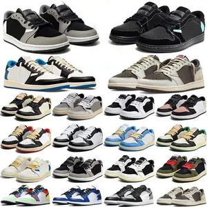 รองเท้าบาสเก็ตบอลดีไซน์เนอร์ทรงเตี้ย แฟชั่นสำหรับผู้ชายและผู้หญิง สีเขียวไพน์ UNC สีดำปลายรองเท้าแบบ Banned <span class=keywords><strong>Bred</strong></span> สีม่วงสำหรับสนาม ไซส์ 36-47 - Product Image 1